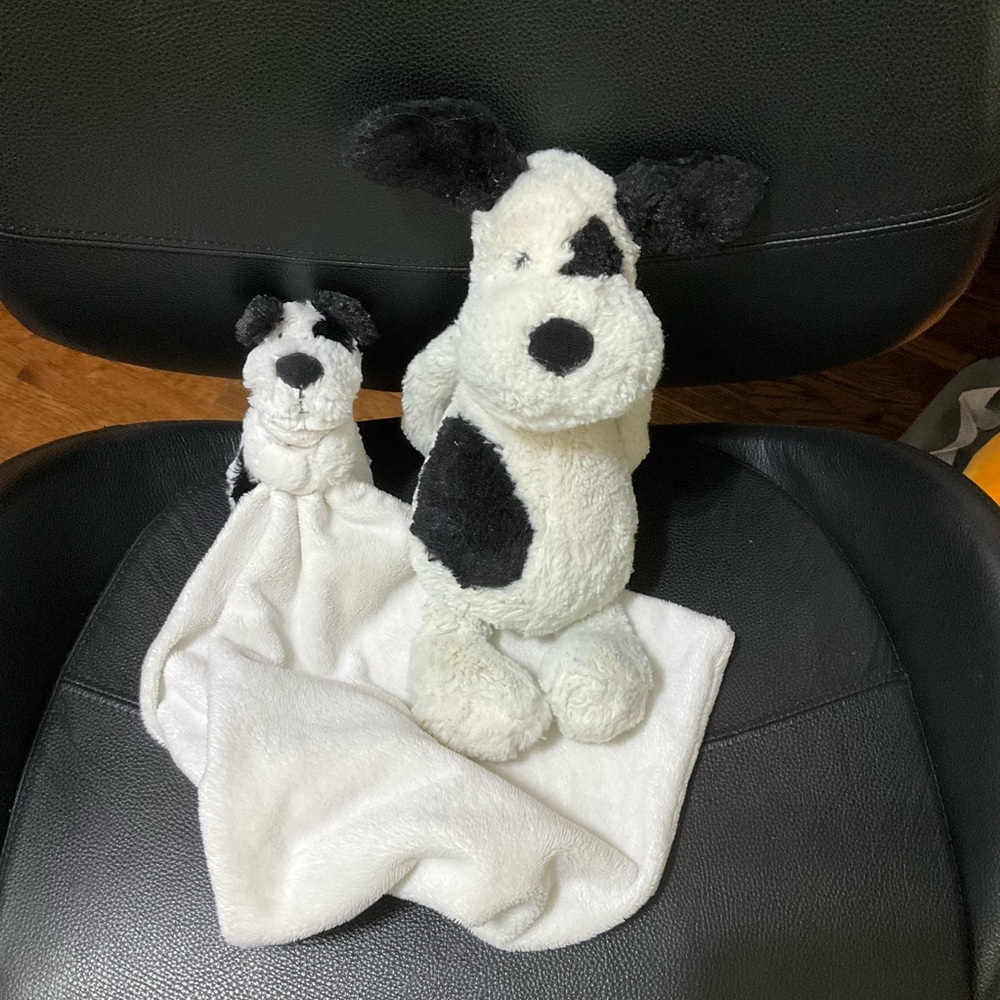 Jellycat London Bashful Plush Dog Puppy & Security Blanket Comfort